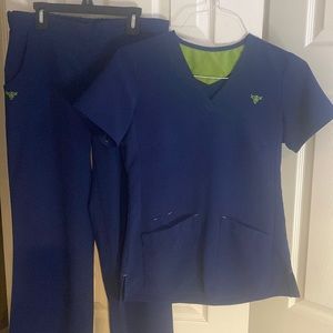 Small, Navy, Med Couture Scrub set.
